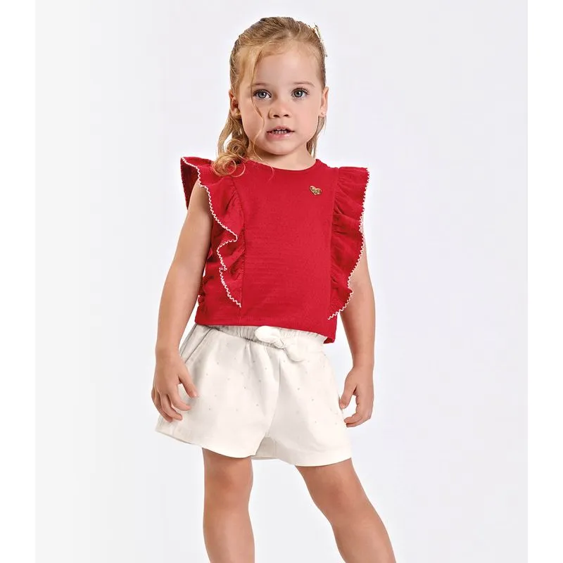 Conjunto Verão Menina Curto Com Lacinho Trick Nick Vermelho 10