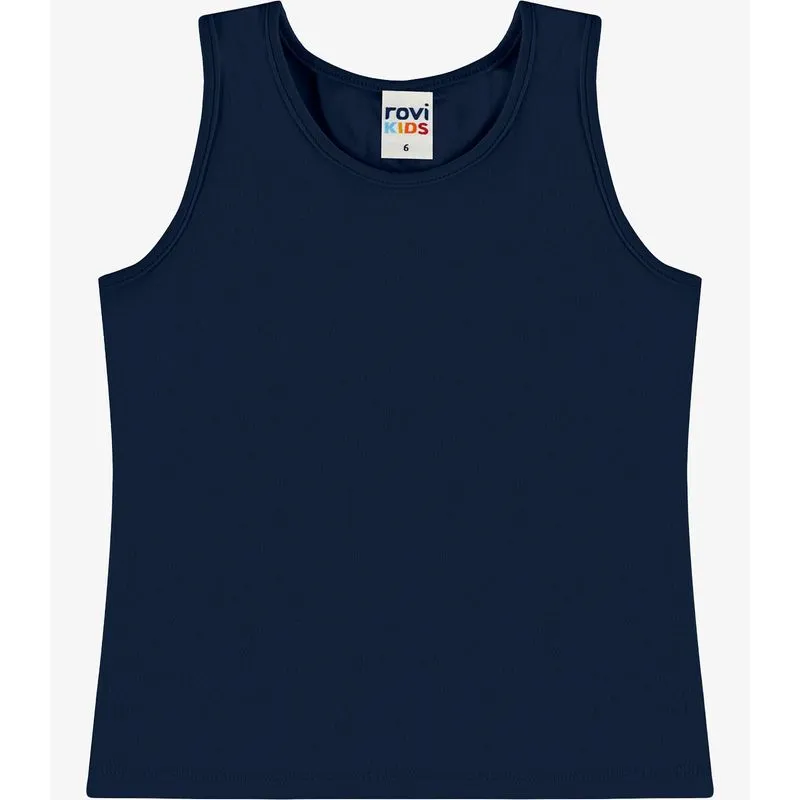 Regata Básica Infantil Feminina Rovi Kids Azul 18