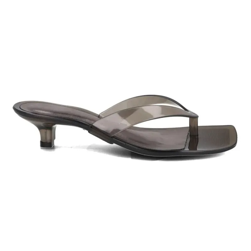 Tamanco M Shuz Transparente Feminino Fume 36