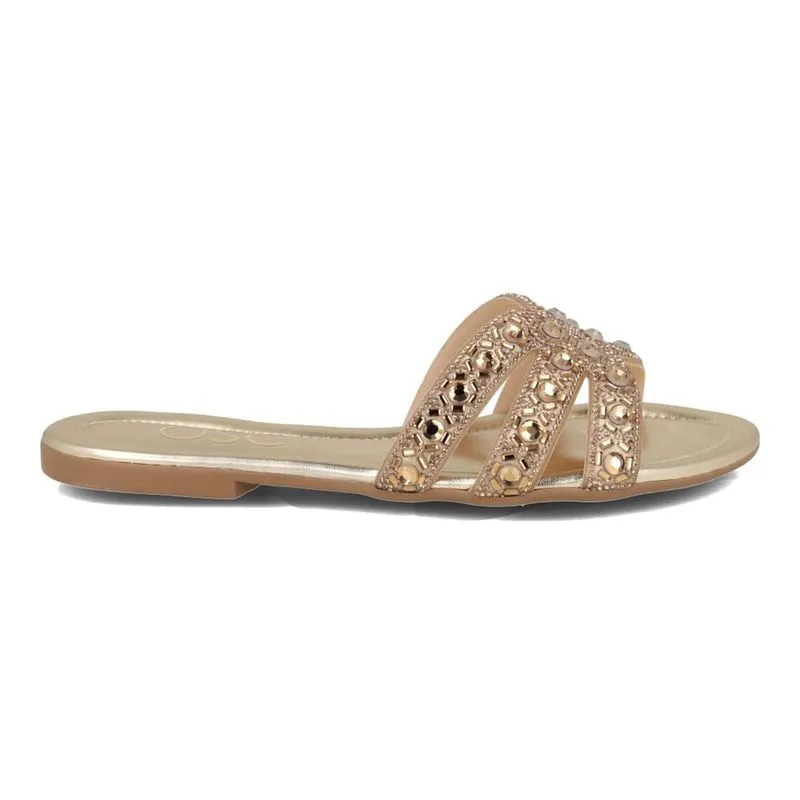 Rasteira Osc Bico Folha Feminina Ouro Light 38