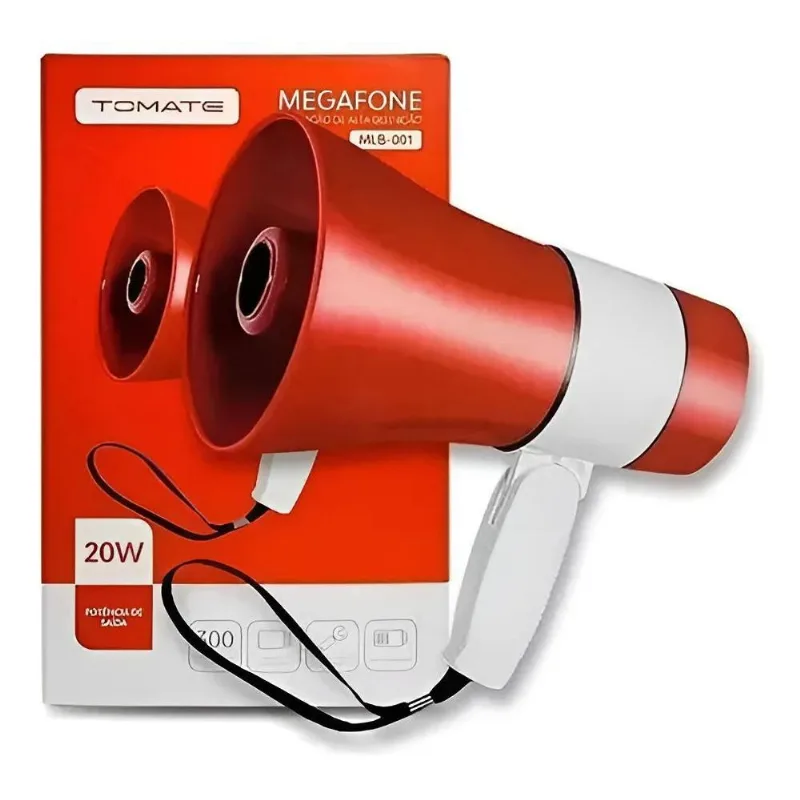 Megafone Tomate Mlb-001 20w Com 300 Segundos De Gravação
