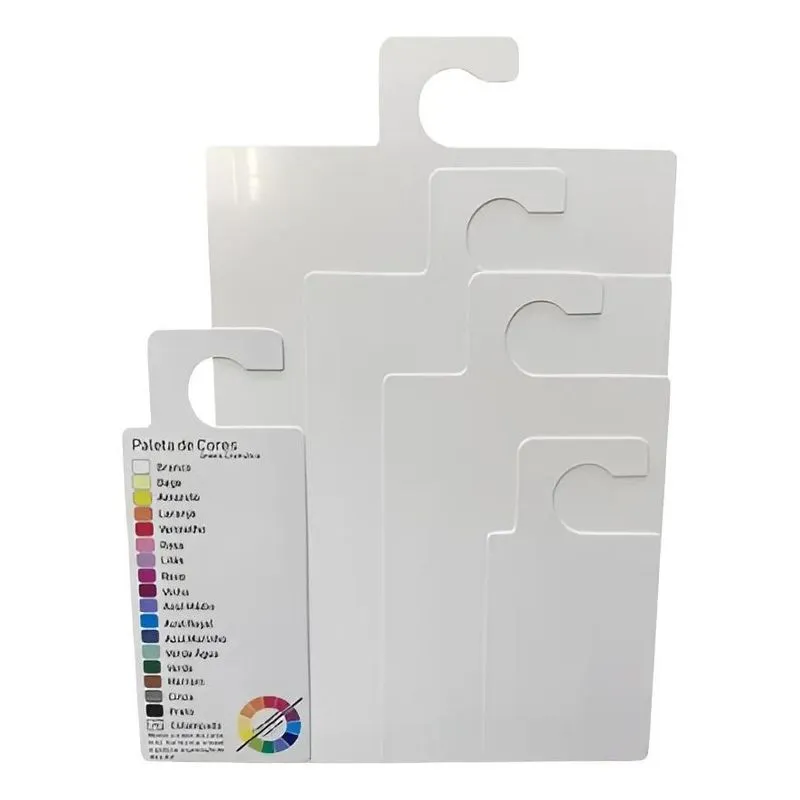 2x Gabarito Dobrar Roupa Com Paleta De Cores - 5 Peças - Top