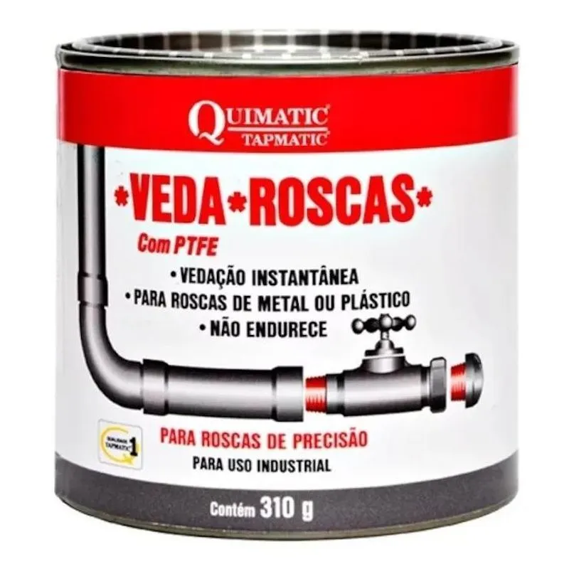 10x Veda Roscas Líquido Ptfe Vedação Instantânea Quimatic 3