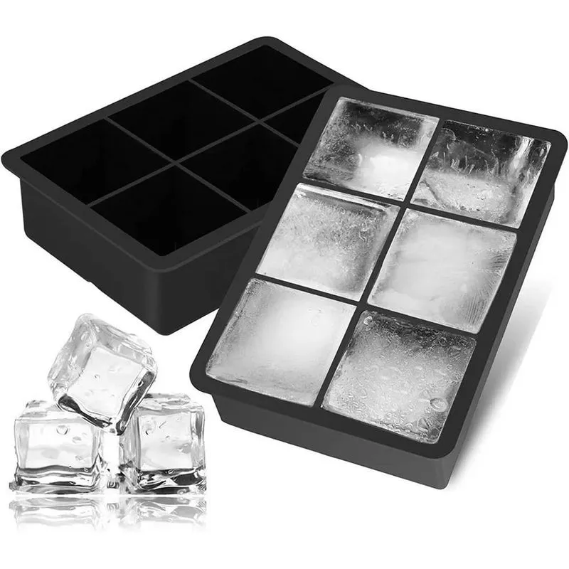 3x Kit 2 Forma De Silicone Gelo Cubo Grande Cubos Drink Whis