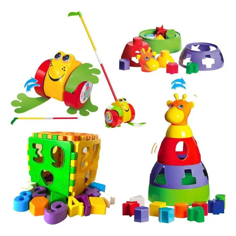 5x Kit Brinquedo Educativo Encaixe Bebe Infantil 1 Ano 12 Me