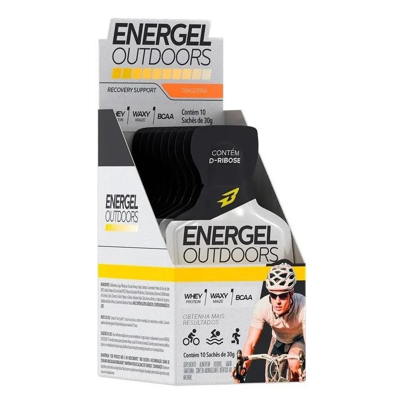 3x Energel Outdoors - Cx 10 Und - Tangerina - Bodyaction