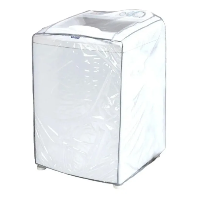 Capa Máquina De Lavar Roupas Pvc Transparente G 12kg À 16kg
