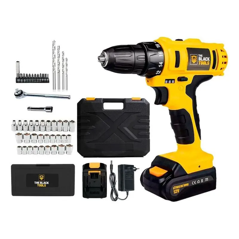 2x Furadeira Parafusadeira Bateria Profissional + Kit 40pçs