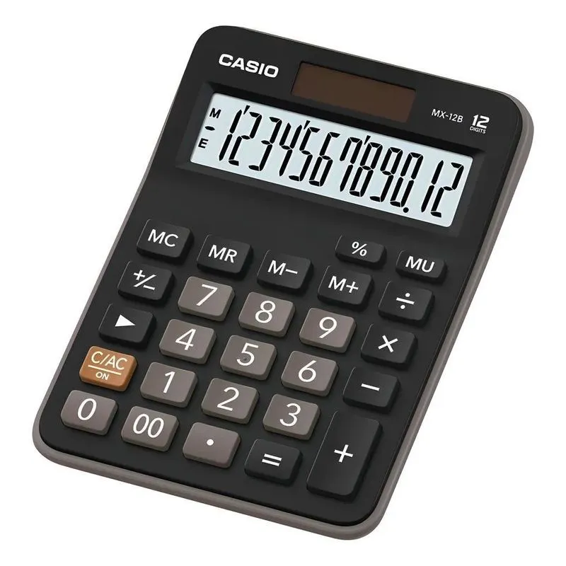 Calculadora De Mesa Casio Mx-12b Preta Cor Preto
