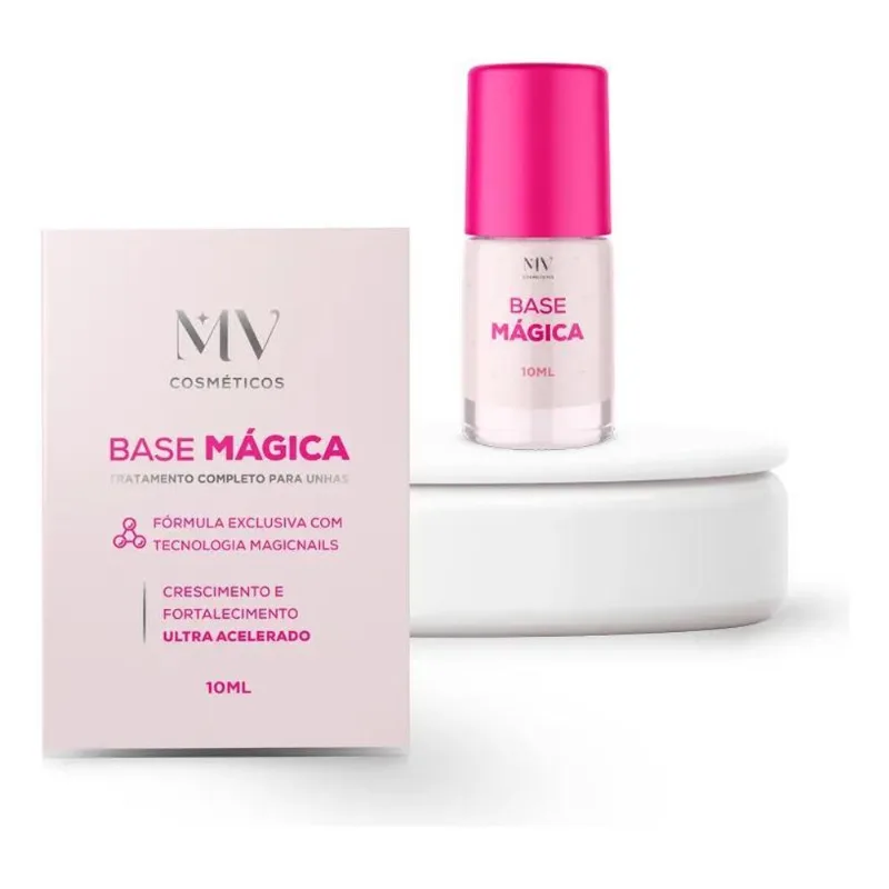 5x Base Mágica Fortalecedora De Unhas Menina Vaidosa Base Bo