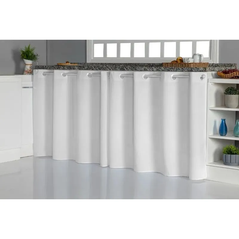 Cortina Pia Cozinha Oxford 2,80m X 0,90m - Elegânci - Branco