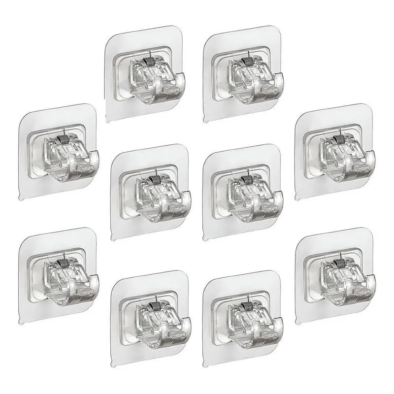 5x Kit 10 Suportes Haste Para Varão Cortina Gancho Quadro