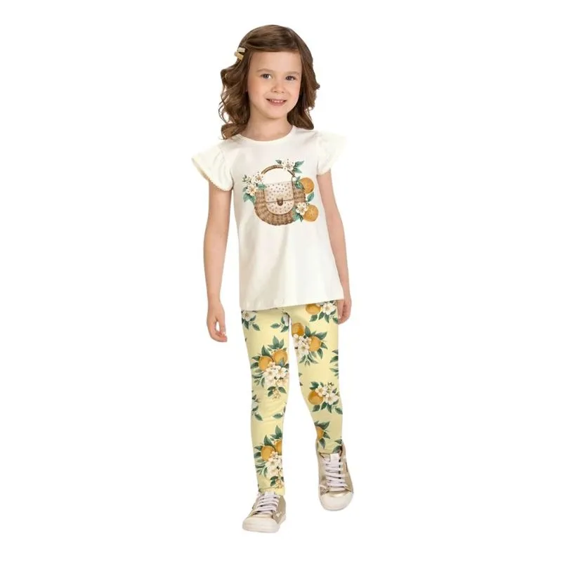 Conjunto Milon Infantil Menina Verão Estampa Flores 4/8 - 2001767-OFF WHITE-4
