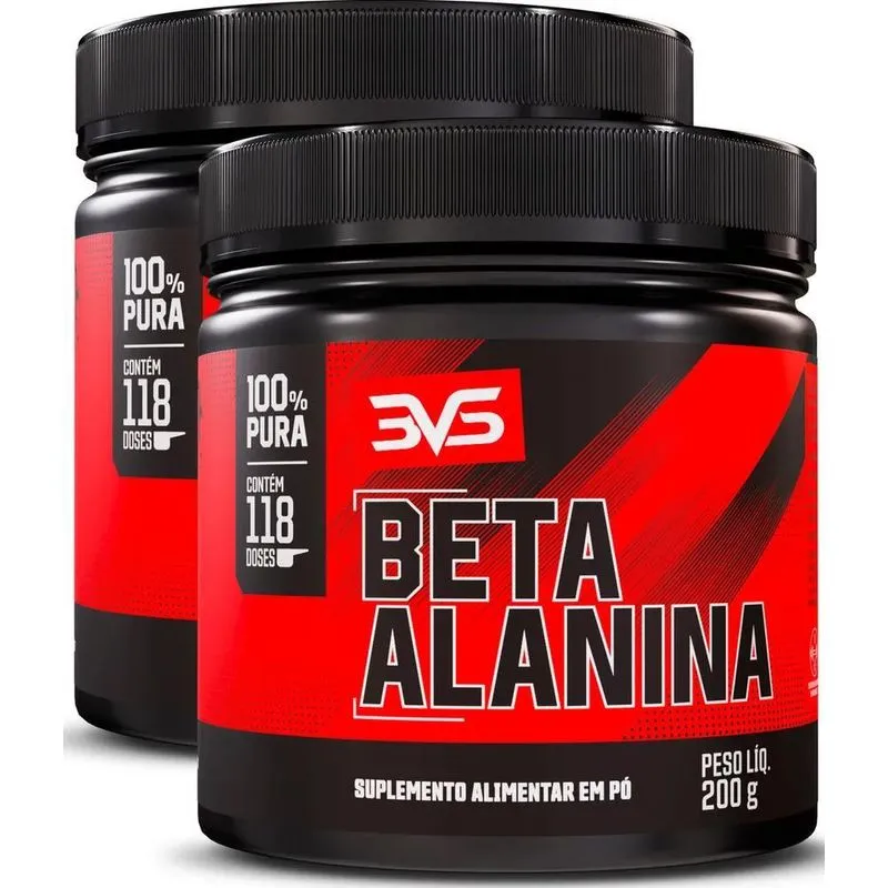 2x 02 Potes Da Beta Alanina 200g - Fórmula Avançada 100% Pur