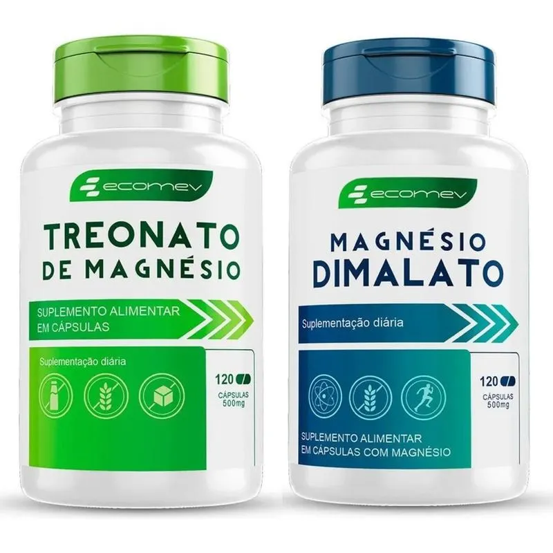 5x Kit Suplemento Em Cápsulas Dimalato + Treonato 240cp Ecom