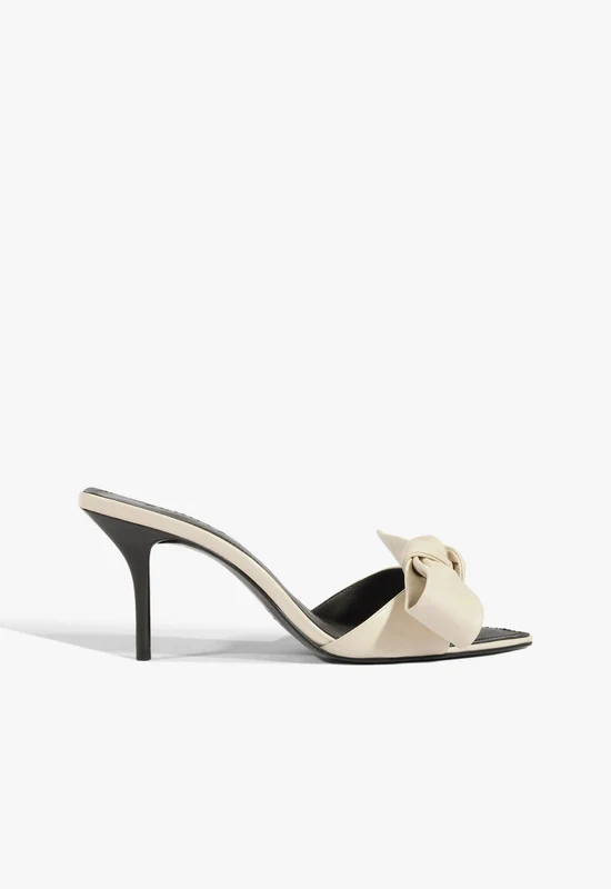 Elodie Bow Leather Sandal 9 / Sugar White / Leather
