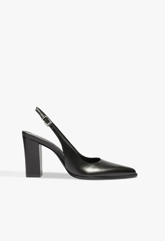 Eleanor Sling Welt Leather Pump 5.5 / Black / Leather