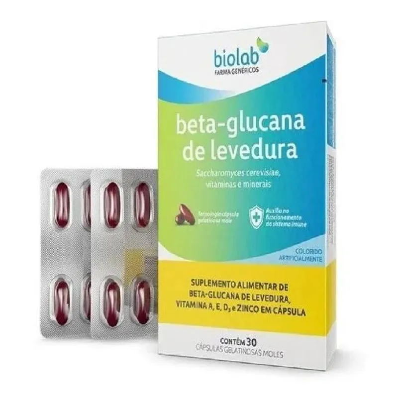 3x Beta-glucana De Levedura Com 30caps - Biolab