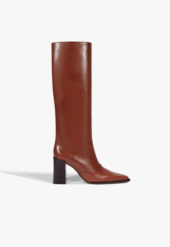 Raffaela Up Leather Boot 10.5 / Warm Toffee / Leather