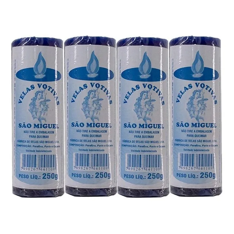 Kit 4 Velas 7 Dias Coloridas 250g: Luz Constan - Azul-escuro