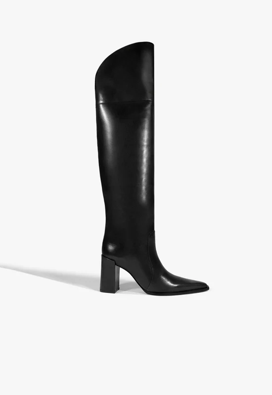 Raffaela OTK Leather Boot 8.5 / Black / Leather