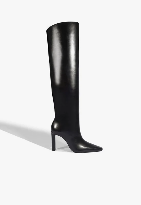 Marella OTK Leather Boot 11 / Black / Leather