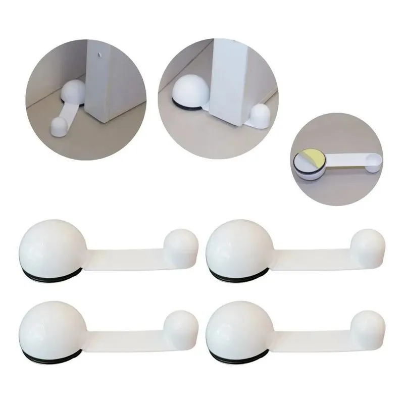 2x Kit 4 Unid. Trava Porta Segurador Sem Parafuso Porta Trav