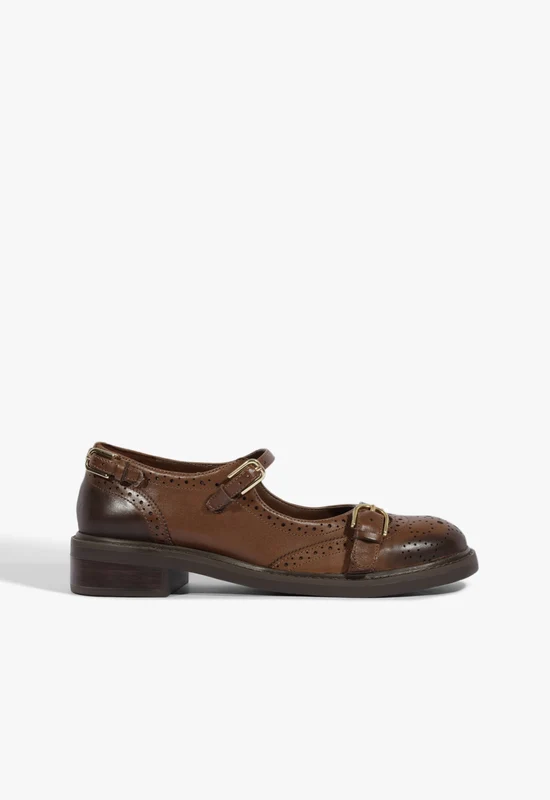 Dafne Leather Flat 10 / Warm Toffee / Leather