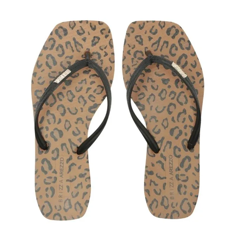 Sandália Feminina Nº37/38 Brizza Arezzo Square Animal Print (MP)