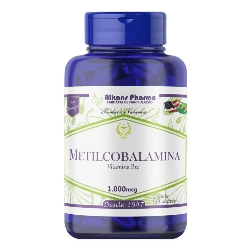 2x Vitamina B12 Metilcobalamina 1000 Mcg 120 Cápsulas Sabor