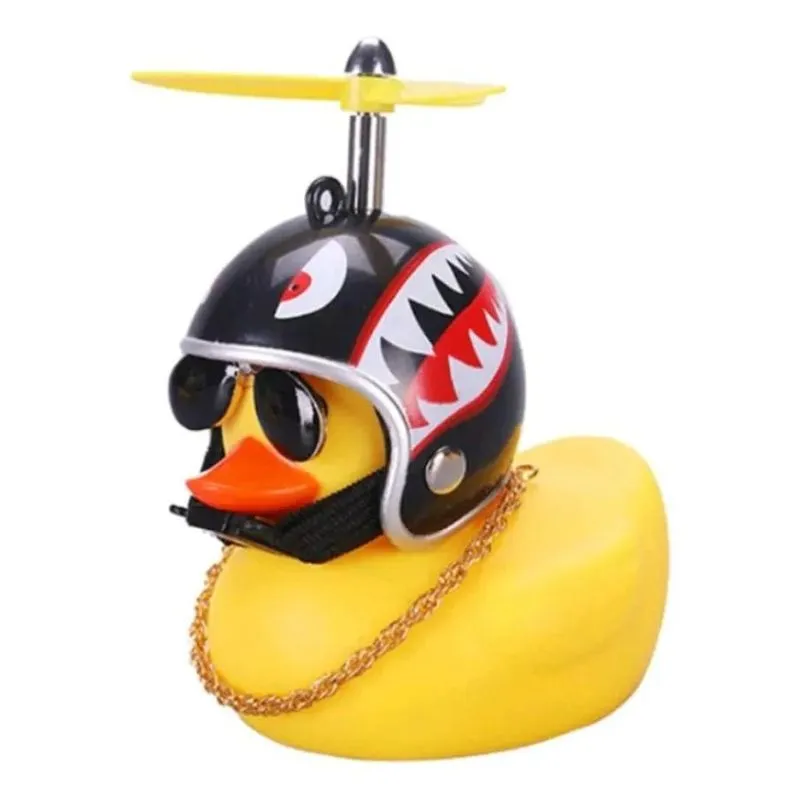 3x Patinho Pato Capacete Hélice Óculos Buzina Bike Carro Mot