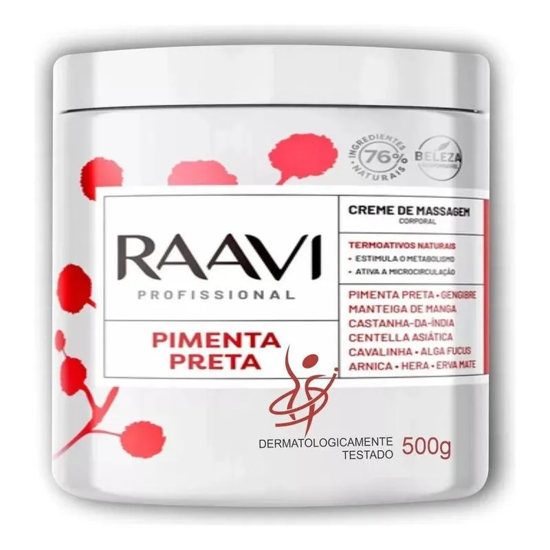 Creme De Massagem Modeladora Termoativo Pimenta Preta 500g