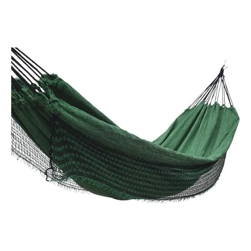 Rede De Descanso Jeans Casal 170kg Conforto E Resist - Verde