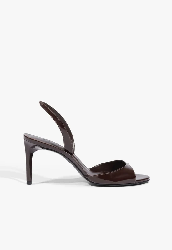 Scarlett Sling Mid Patent Leather Sandal 10 / Maplewood / Patent