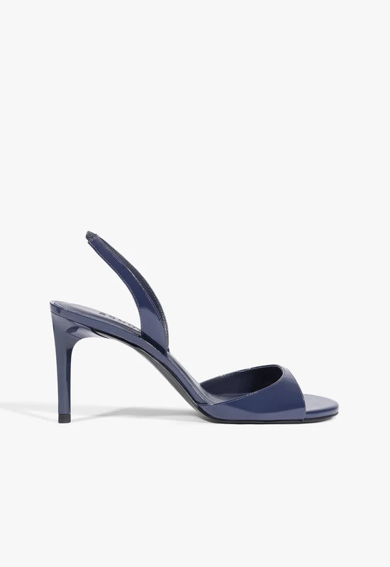 Scarlett Sling Mid Patent Sandal 10.5 / Midnight Blue / Patent