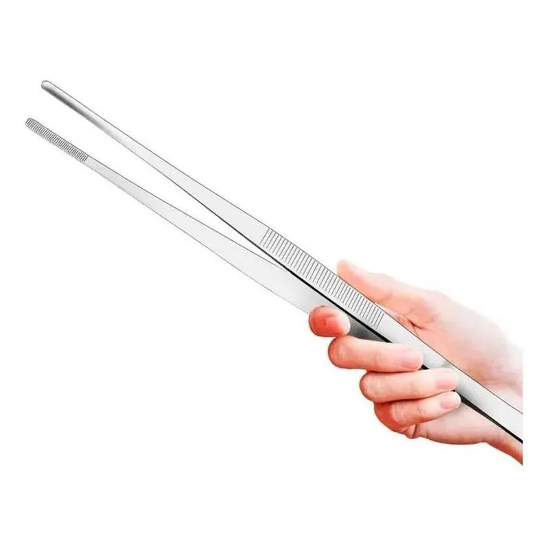 5x Pinça Inox 30cm Profissional Culinária Gastronomia Churra
