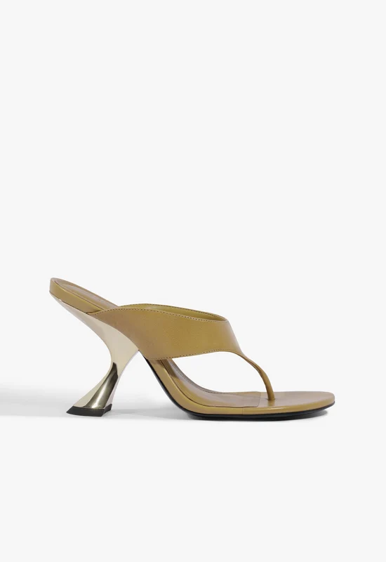 Broadway Leather Sandal 5.5 / Beige / Leather