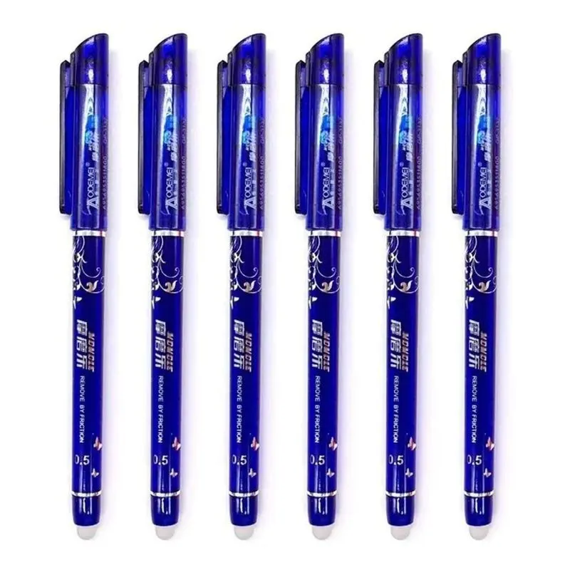 5x 6 Caneta Gel Apagável Azul / Preto / Vermelho