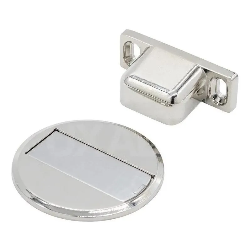 3x Prendedor D Porta Magnético Cromado Fixador Fácil Instala