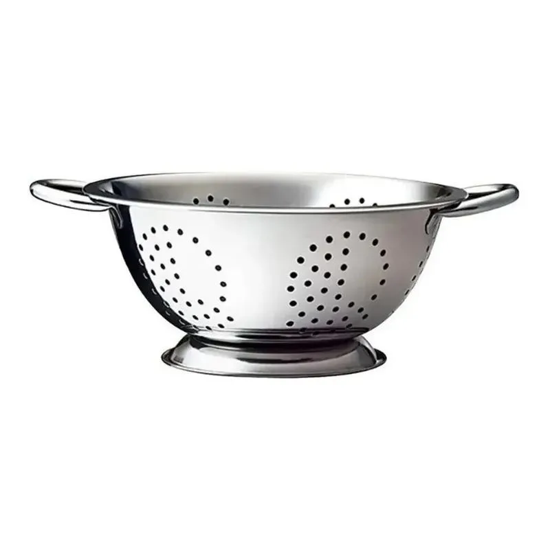 2x Escorredor De Massa Macarrão Legumes Inox Com Cabo Alça 2
