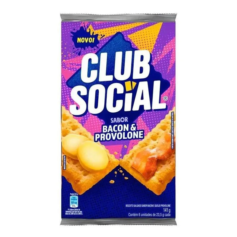 5x Club Social - Bacon E Provolone - 23.5 G - Unidade - 1