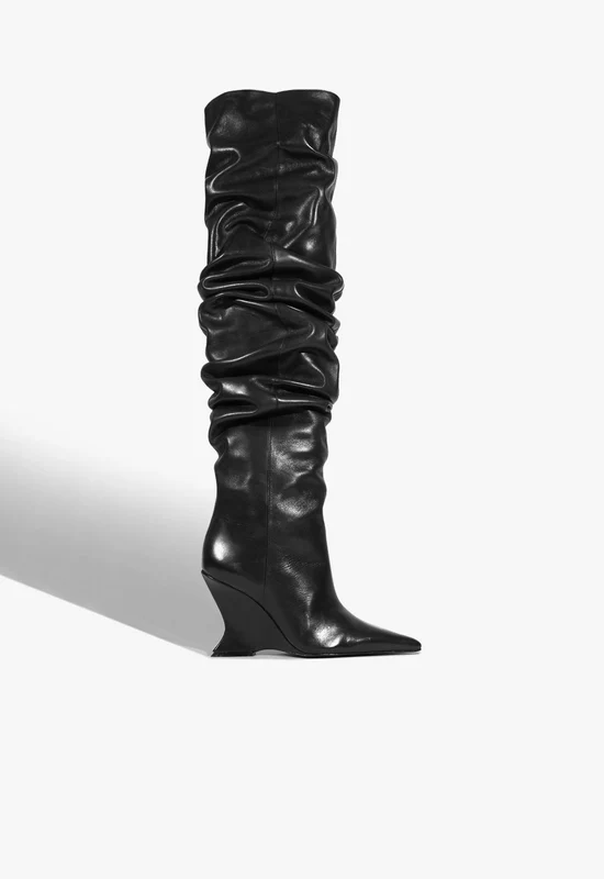 Siena OTK Slouch Leather Boot 6 / Black / Leather