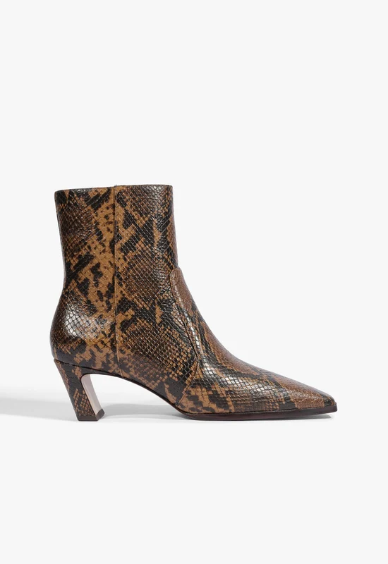 Delila Leather Bootie 7 / Animal Print / Snake