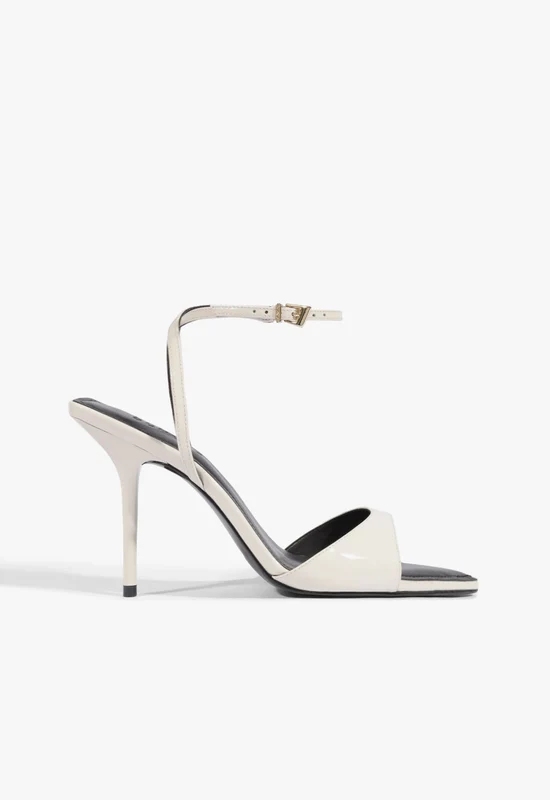 Elodie Buckle Patent Leather Sandal 10.5 / Sugar White / Patent