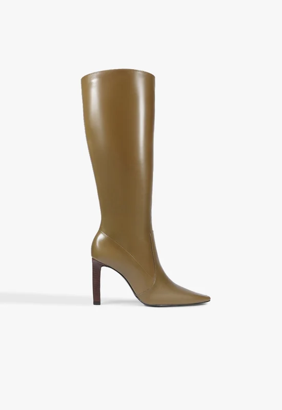 Ulla Up Leather Boot 6.5 / Dried Olive / Leather