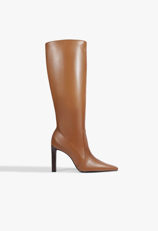 Ulla Up Leather Boot 6.5 / Almond Wood / Leather