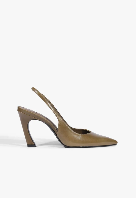 Lexi Sling Leather Pump 6.5 / Dried Olive / Leather