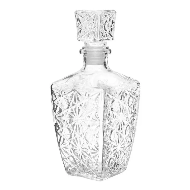 5x Garrafa De Whisky Vidro Transparente Lijita 800ml Mimo St