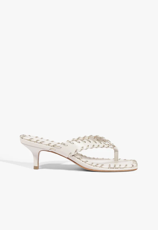 Nayra Leather Thong Sandal 6.5 / Sugar White / Leather