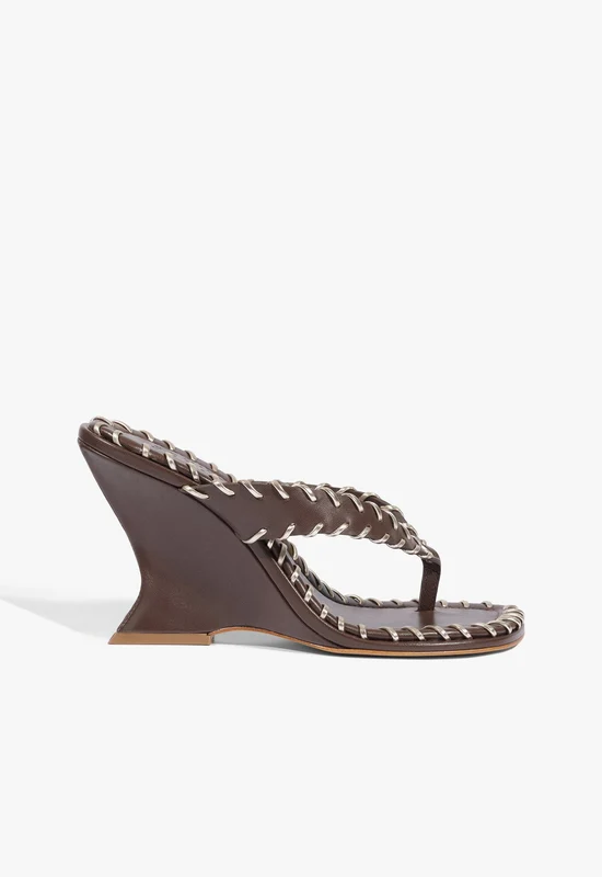 Maya Sewing Leather Sandal 9 / Chestnut Brown / Leather